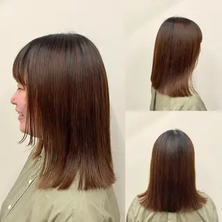 ミディアム しまうち まいのヘアスタイル