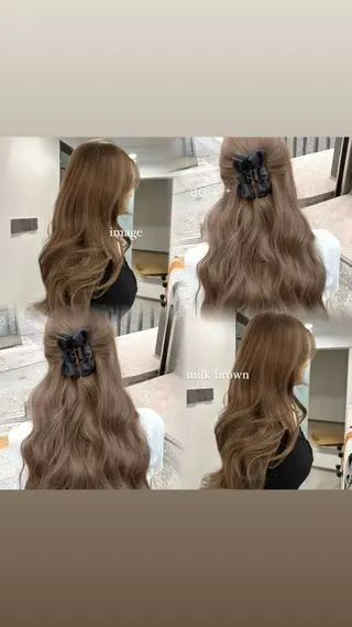 カラー 透ける透明感カラー 🤍anju🎀のヘアスタイル