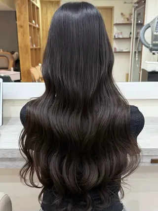 ロング カラー 韓国風パーマ/ヘア セット/店長みづきのヘアスタイル