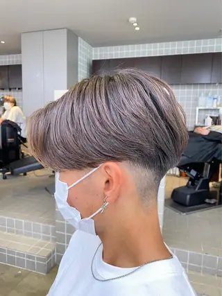 セミロング カラー メンズ 艶カラー の達人のヘアスタイル