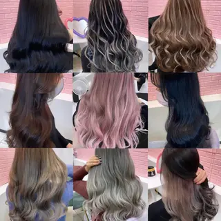 ロング カラー エクステ🩵ブリーチ 韓国ヘア🩵KAEのヘアスタイル