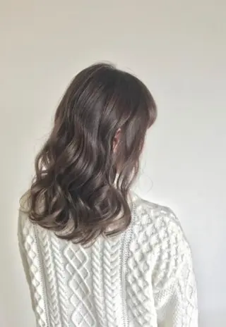 セミロング カラー パーマ 松戸　レイヤーカット 野口　康太郎のヘアスタイル