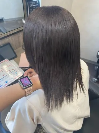 ミディアム ななみ/博多/ ブリーチ/髪質改善のヘアスタイル