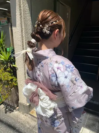 艶髪/ハイトーン/ ヘアセット/モエノのヘアスタイル