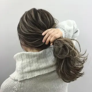 セミロング カラー 艶髪サラサラカラー 🌈前原健吾のヘアスタイル