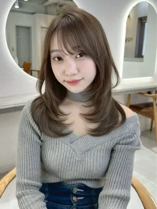 セミロング 🎀ゆうな/艶髪/ 透明感カラー🎀のヘアスタイル