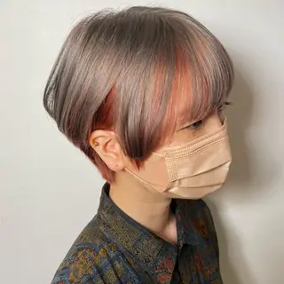 ショート カラー 髪質改善カラー💎 オオネヨシナリのヘアスタイル