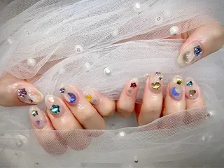 ネイル I-nailロング /ワンホン/キラキラのネイルデザイン