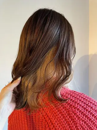 セミロング カラー ヘアアレンジ マツエク・マツパ 透明感カラー/推しカ ラー☁️JURAのヘアスタイル