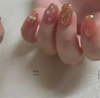 ミディアム ショートネイル. Home sweetのネイルデザイン