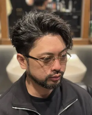 ミディアム パーマ メンズ 大村 颯のヘアスタイル