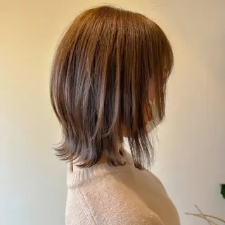 ミディアム ストンボブ/レイヤー 艶カラー💎ヒデジのヘアスタイル