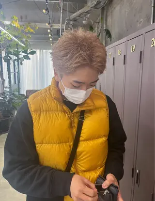 ショート カラー メンズ ナガノリノ /ボブ/ ベージュ/暖色のヘアスタイル