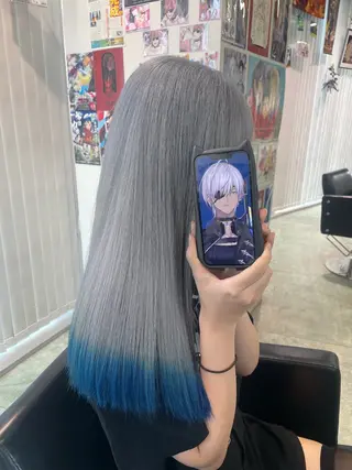 ロング 🍭ハイトーン/ デザインカラー🦄のヘアスタイル