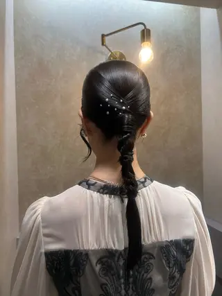 ヘアアレンジ GiseL さあや博多ハイトーンのヘアスタイル