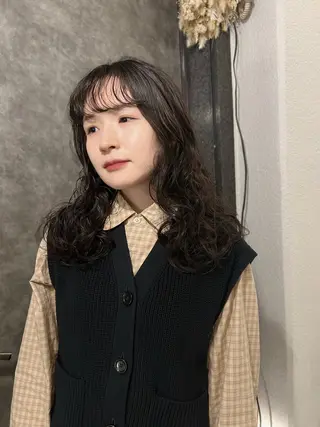 セミロング パーマ tete nico所属・似合わせ/ヘアカラー nanami🌸のヘアスタイル