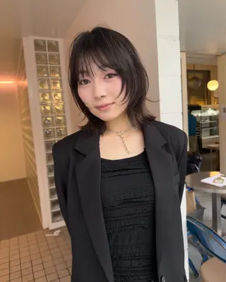 ミディアム カラー ボブ/似合わせ レイヤーcocomoのヘアスタイル