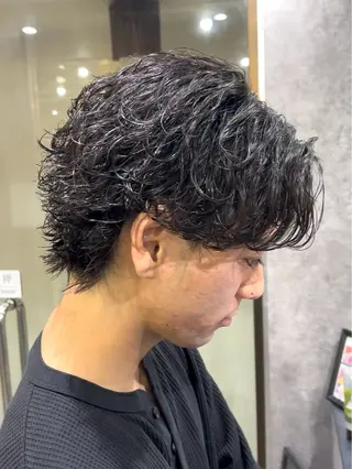 ミディアム パーマ メンズ シュンヤ🔥メンズ パーマ特化🔥新小岩のヘアスタイル