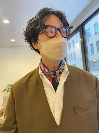 ショート パーマ メンズ pole/apartment所属・💓パーマ，💗 レイヤーカットのヘアスタイル