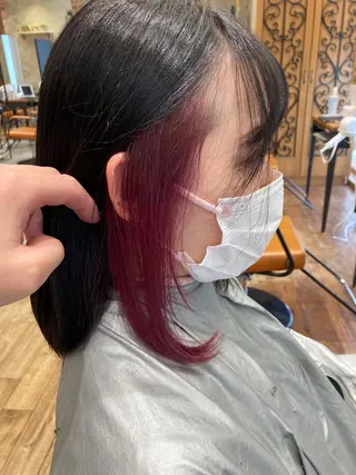 ミディアム カラー 新宿✨顔周りカット 韓国ヘア/坂本亜裟海のヘアスタイル