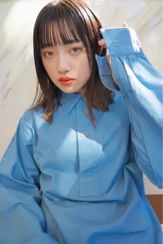 ミディアム カラー クロスパーマ× 透明感カラー✂︎のヘアスタイル