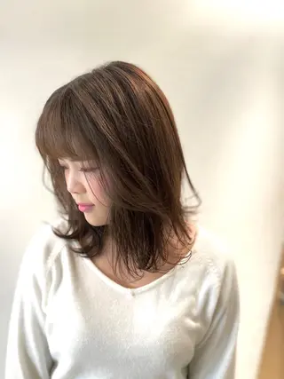 ミディアム カラー 平田 健一のヘアスタイル