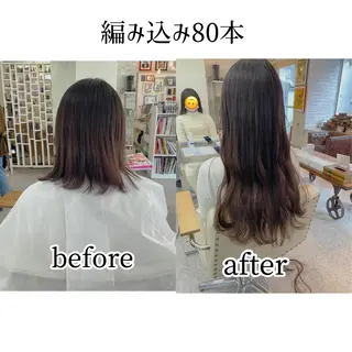 ミディアム レイヤーウルフ エクステ磯部のヘアスタイル