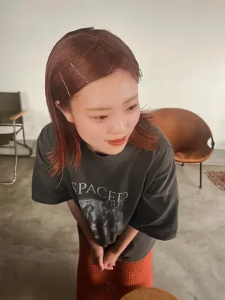 ミディアム mei｜顔まわり ×透明感カラーのヘアスタイル