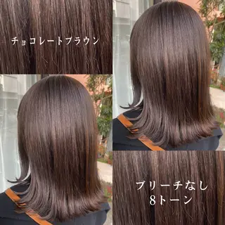 ミディアム カラー グレージュ/透明感/ 韓国ヘア/RISAのヘアスタイル