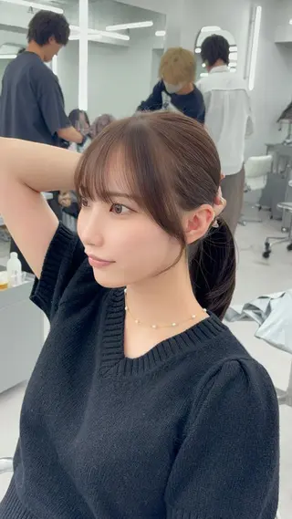 ロング カラー 韓国ヘア/レイヤー/ 顔まわり足立遥奈のヘアスタイル