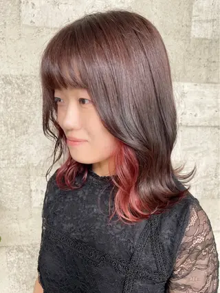 ミディアム カラー 北島 遥香🫧インナ ー /ベージュカラーのヘアスタイル