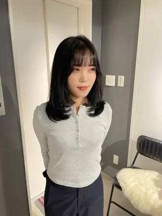 ミディアム カラー 髪質改善/透明 感カラー/NENEのヘアスタイル