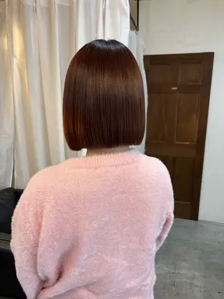 ミディアム カラー 顔周りカット ピンク カラー♡りりのヘアスタイル