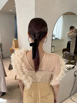 セミロング ヘアアレンジ Osoko Hiyoriのヘアスタイル