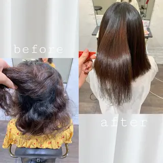 セミロング パーマ 重久 亜美のヘアスタイル