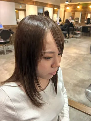 セミロング カラー Lafith  hair flamme所属・澤西 哲平のヘアスタイル