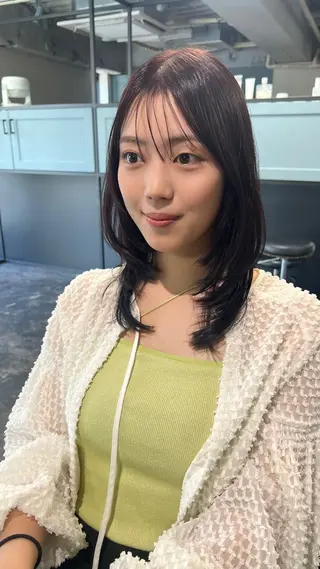 ミディアム カラー 💘 艶モテ/丁寧 カット💘rina.のヘアスタイル