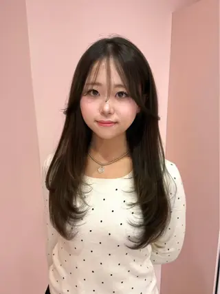 セミロング カラー 渋谷/韓国ヘア/ 顔まわり♡Ayakaのヘアスタイル