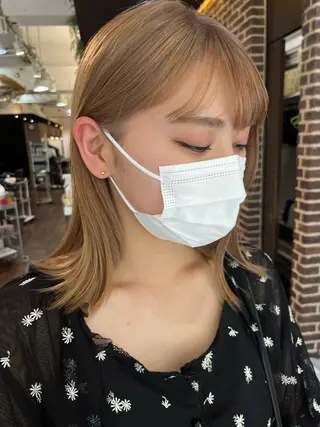 ミディアム カラー 💖デザインカラー/ タダ ハナカ💖のヘアスタイル