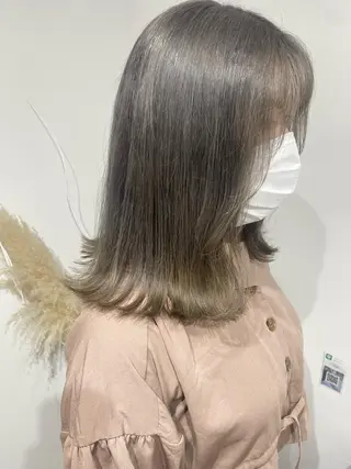 セミロング カラー 韓国×髪質改善カラー 💎hinaのヘアスタイル