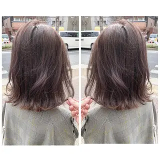 ミディアム カラー 京都大人女性ショート 徒歩1分/秋山のヘアスタイル