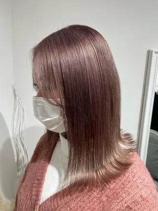 セミロング カラー 酸性縮毛矯正 梅田茶屋町 Juriのヘアスタイル