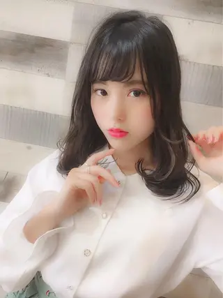 ミディアム パーマ ヘアアレンジ 當間 大知のヘアスタイル