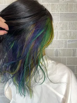 セミロング ブリーチ毛矯正.髪質 改善.髪にドラマをのヘアスタイル