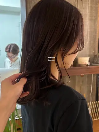 ミディアム カラー 暖色カラー/レイヤー 🌙 オノユリカのヘアスタイル