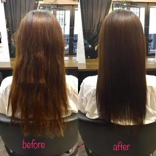 ロング カラー 縮毛矯正&髪質改善 MAILHAIRのヘアスタイル