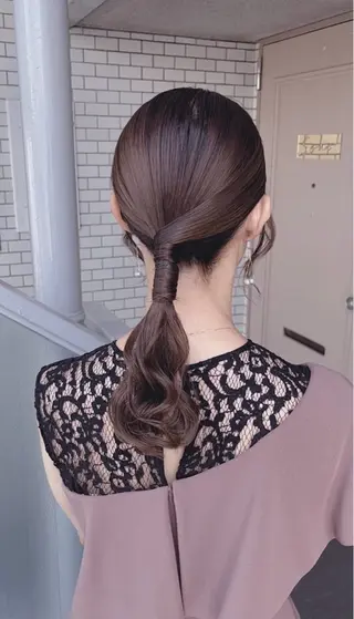 セミロング ヘアアレンジ 参列♡デートゆるふわ ヘアメイク🎀みゆうのヘアスタイル