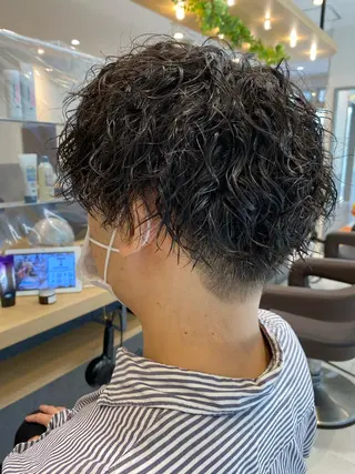 ミディアム パーマ メンズ 💈メンズ特化 美容師サキ💈のヘアスタイル
