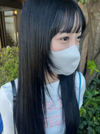 ロング カラー 🩶韓国艶髪🇰🇷 下本夕綺のヘアスタイル