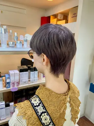 ショート カラー 髪質改善/ストレート /透明感/西川奈穂のヘアスタイル